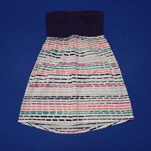 Roxy Striped Multicolor Strapless Dress